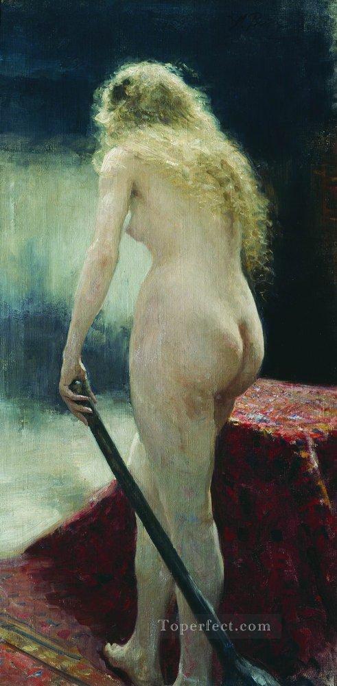 el modelo 1895 Ilya Repin desnudo impresionista Pintura al óleo